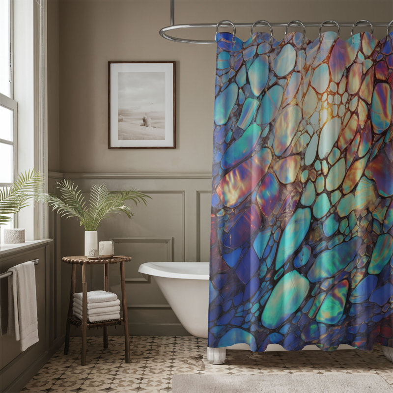 Rideau de douche standard 1 pièce Opal-Inspired Designs, H 74 po x l 71 po