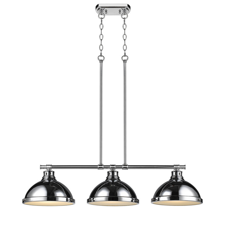 Luminaire pour îlot 3 lumières Drakeford, Chrome, Chrome