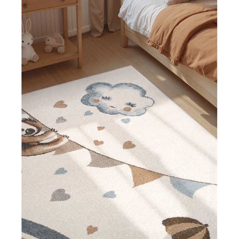 Villeroy & Boch - Boho Kids Rug Walk like an Elephant Rainy Party, Children's Rug Kids Room, Toddler Rug, Soft Rug Animal Motive, Playroom Rug