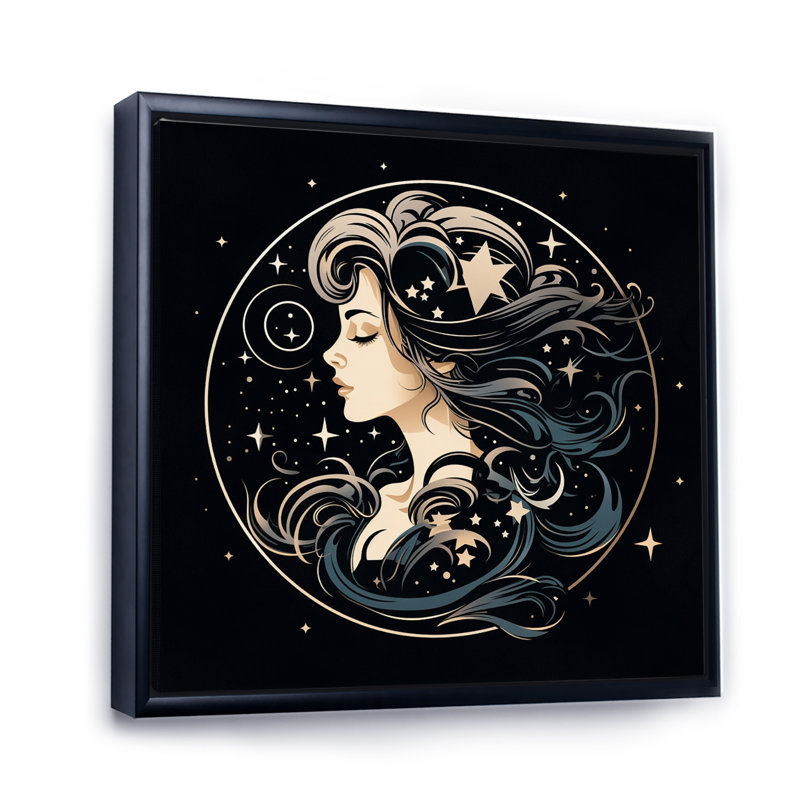 Astrologique astrologique, Cadre flottant noir, H 24 po x l 24 po x P 1 po