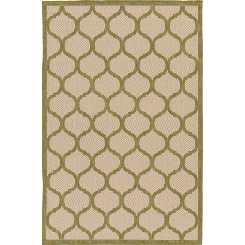 Tapis beige / vert Vivian, Rectangle 7 pi 1 po x 10 pi
