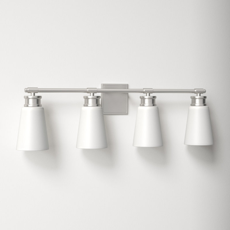 Orlanda 4-Light Dimmable Vanity Light in Brushed Nickel, Brushed Nickel