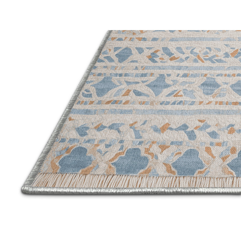 Machine Washable Beige Area Rug, Square 8'