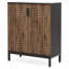 Armoire à chaussures 31,5 pouces en bois brun et noir avec portes, range-chaussures 5 niveaux