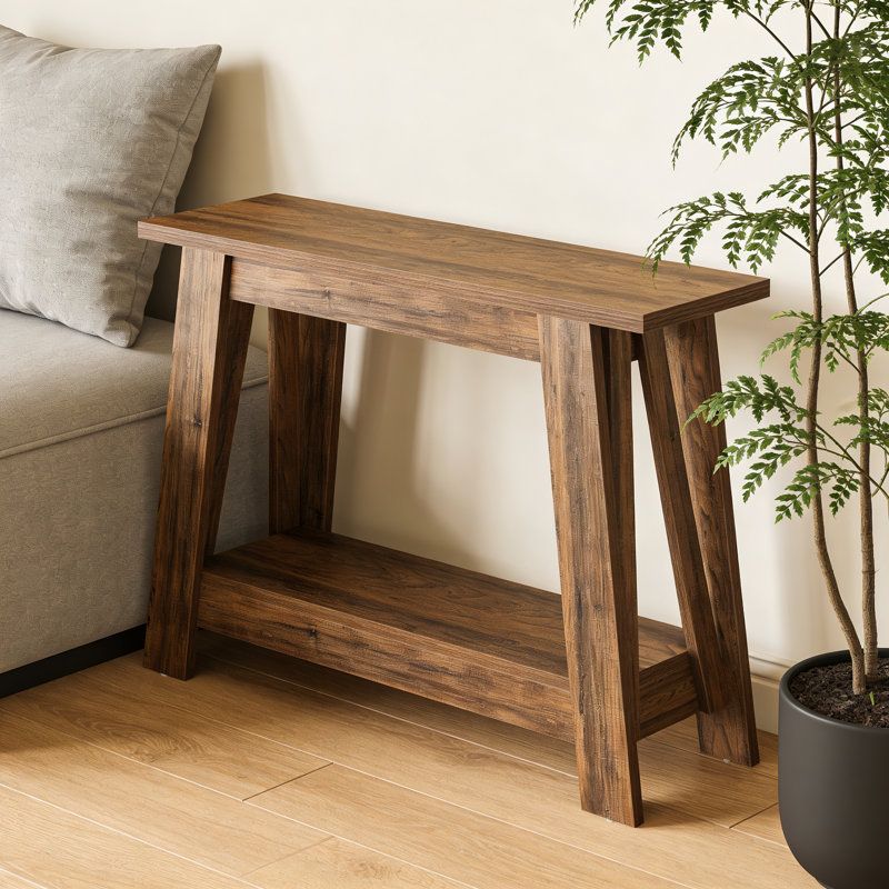 Console à pieds triangulaires en bois