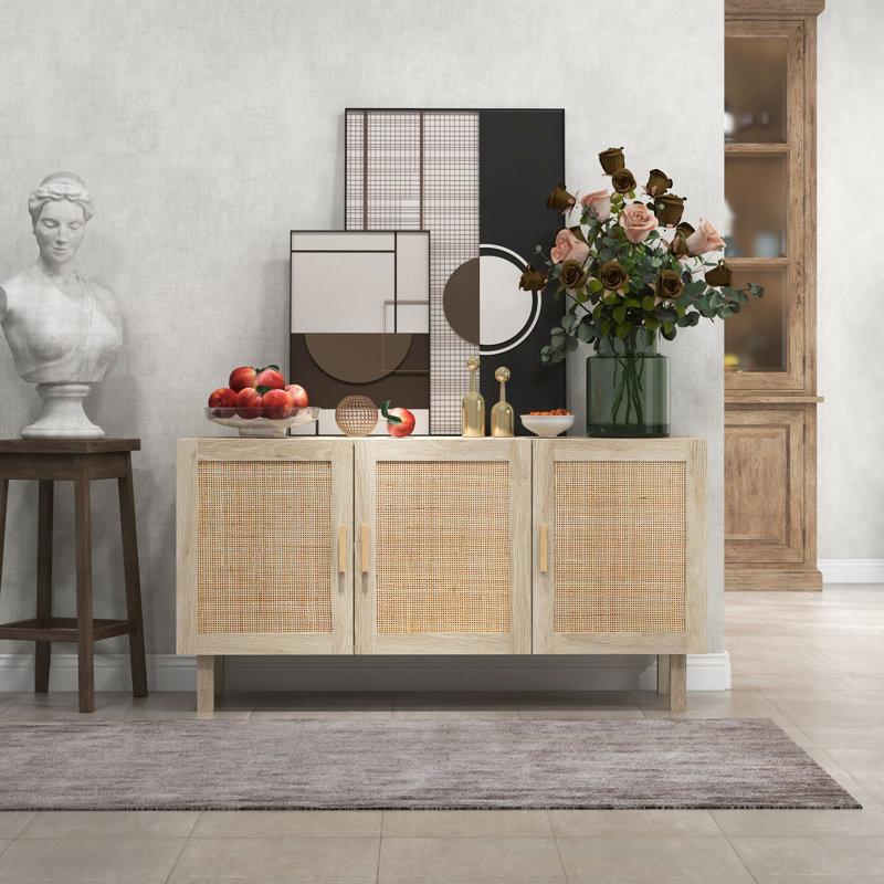 HOMCOM Sideboard Buffet Cabinet, Natural