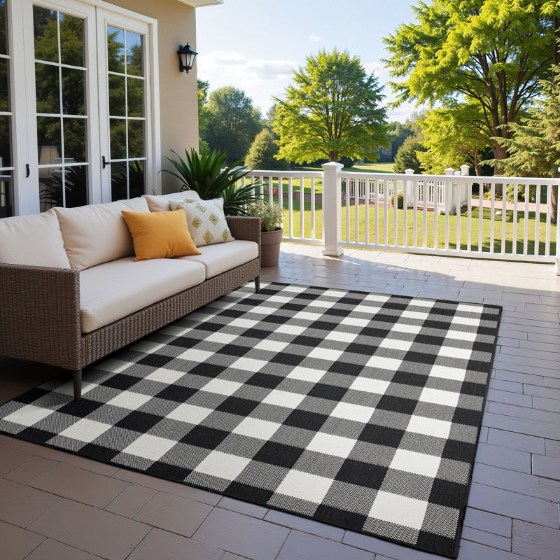 Crawfordville Power Loomed Plaid Area Rug , Rectangle 3'7" x 5'6"