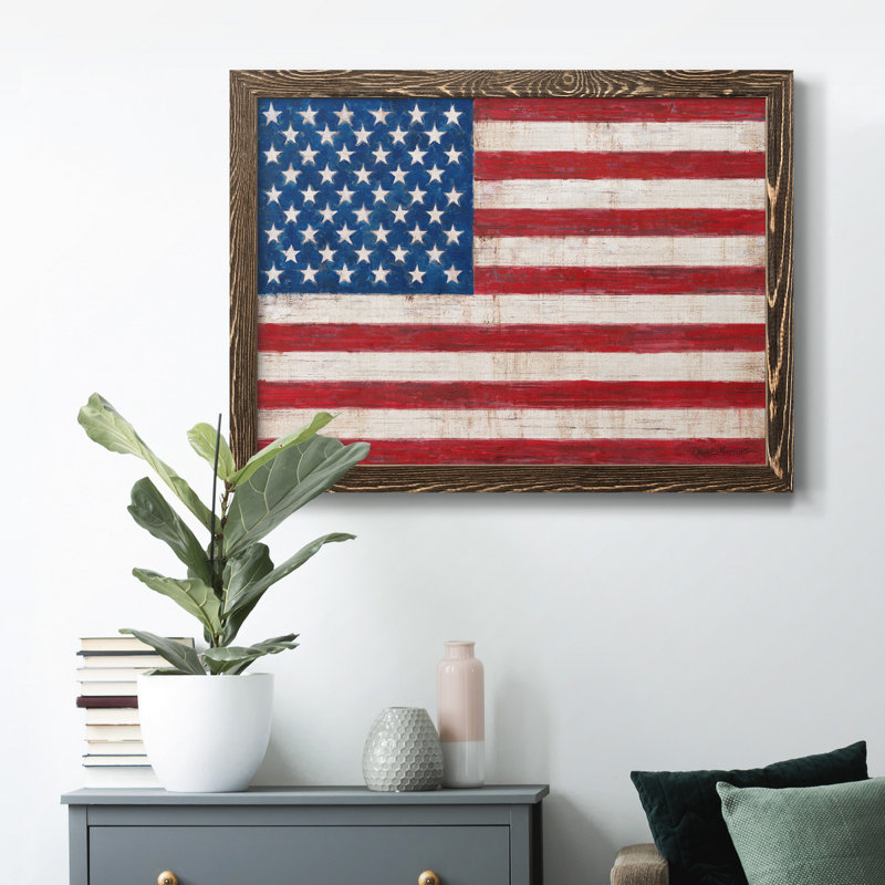 " Old Glory ", 27.5" H x 37.5" W x 1" D, Walnut