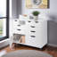 Armoire mobile blanche Sutton avec bacs & amp; Tiroirs à rangement multiple, H 26,12 po x l 32,01 po x P 15,70 po-1646894880