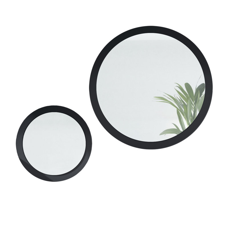 Alajandro Engineered Wood Flat Wall Mirror, Matt Black