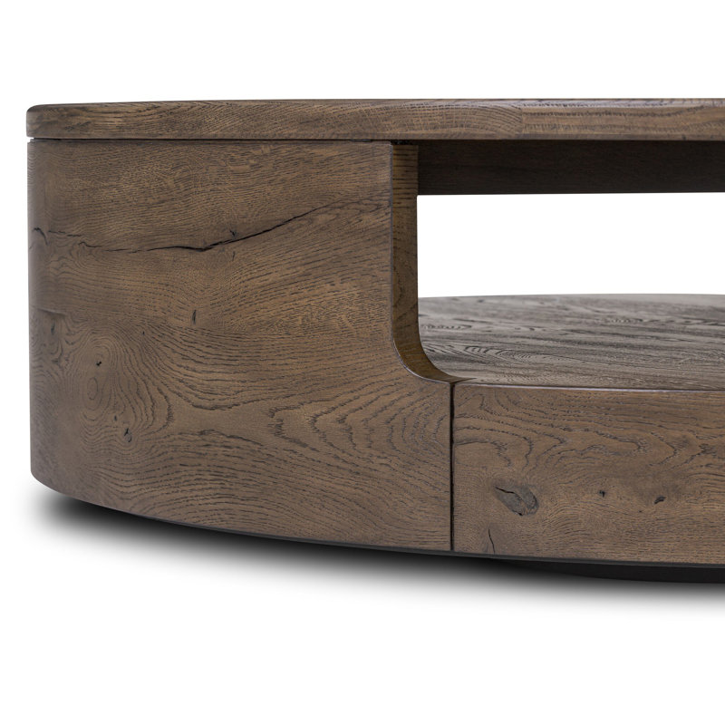 Matheus Solid Wood Coffee Table, Gray Reclaimed French Oak