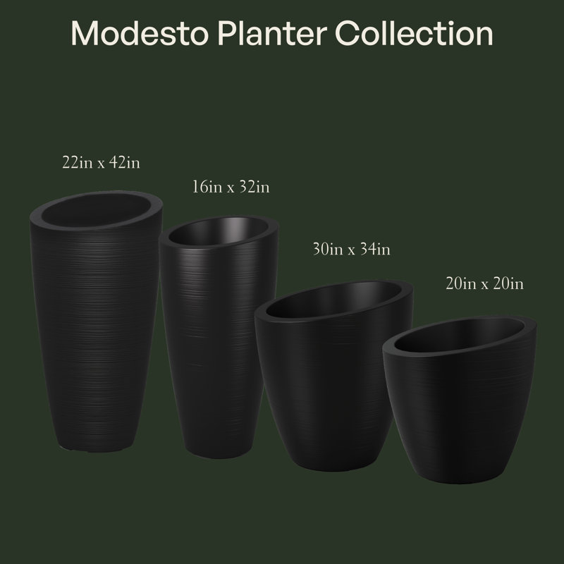 Jardinière en plastique Marazzi, Espresso, H 42 po x l 22 po x P 22 po