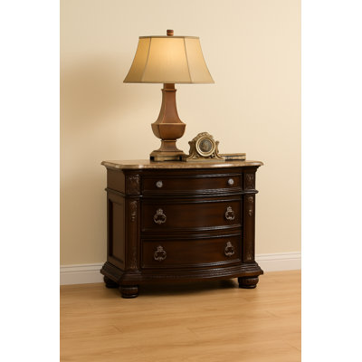 Table de chevet Calera noyer foncé
