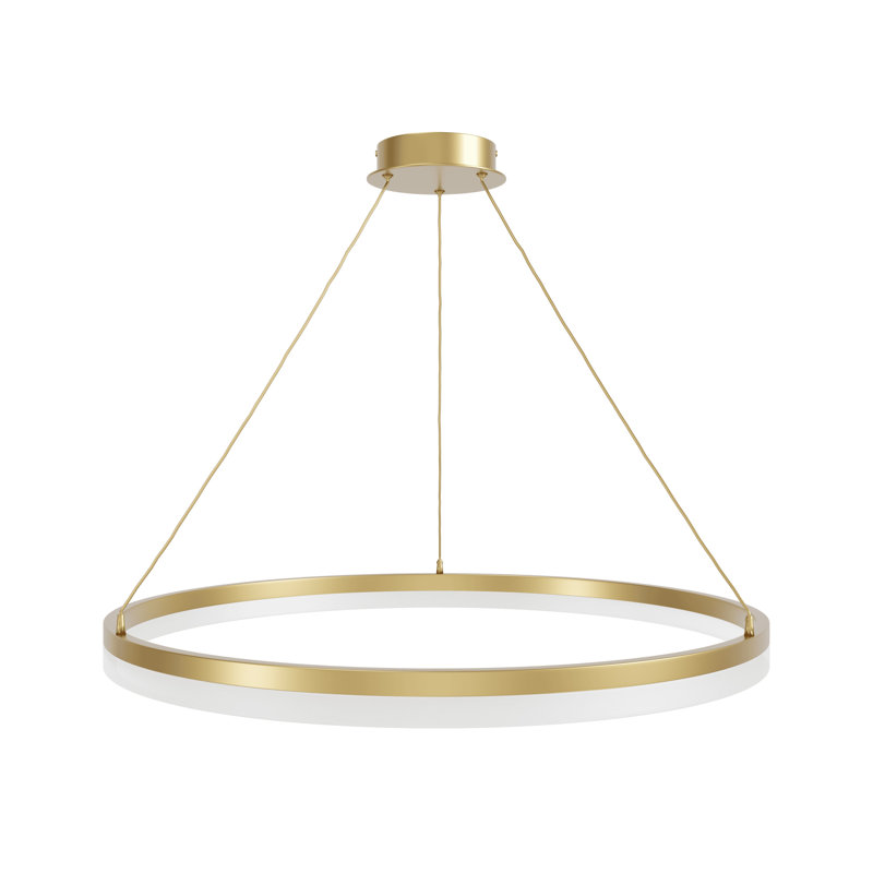 1 - Light LED Unique/Statement Pendant, Gold, 2.2" H x 39.4" W x 1" D
