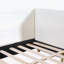 Structure de lit tapissier très grand moderne avec tête de lit à oreilles extra large, profil bas, aucun sommier tapissier requis, assemblage facile, blanc-1123757445
