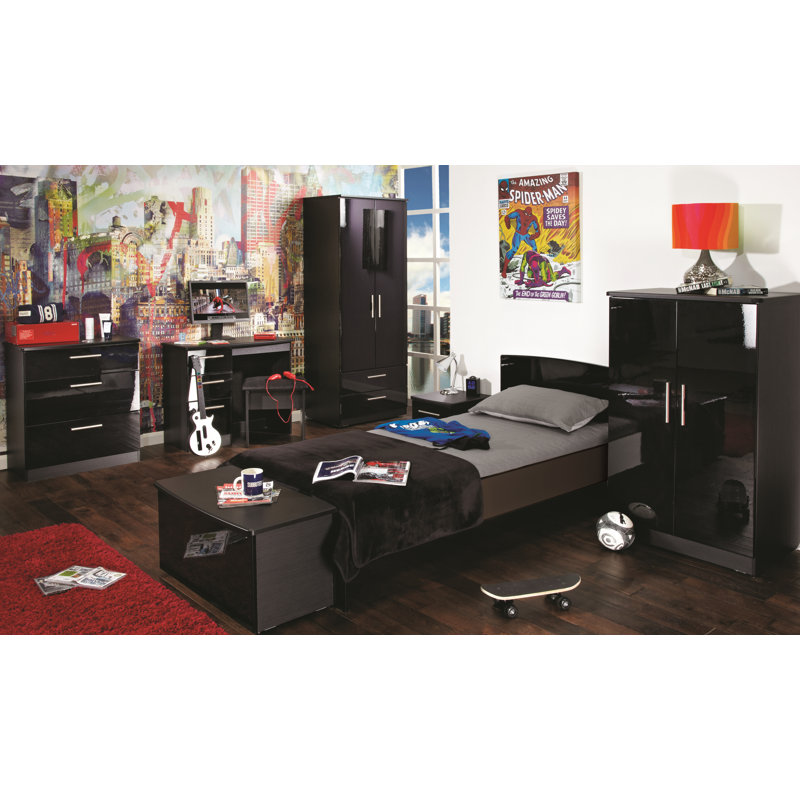 Fully Assembled Yvette Desk, Black, 79.5cm H x 93cm W x 41.5cm D, Black