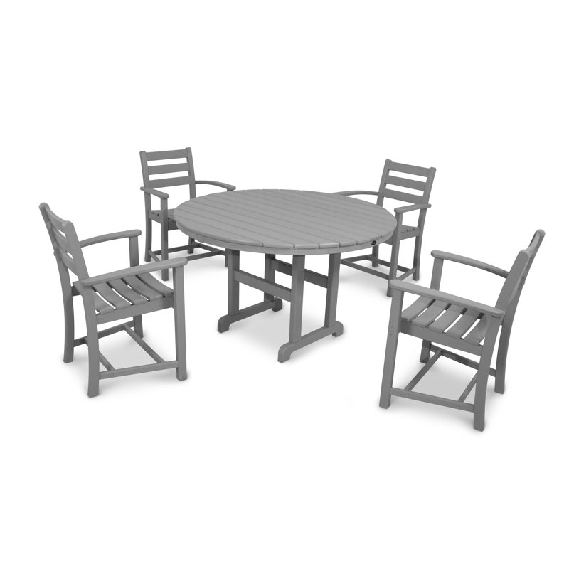 TREX Outdoors Monterey Bay 5-Piece Round Dining Set, Gray