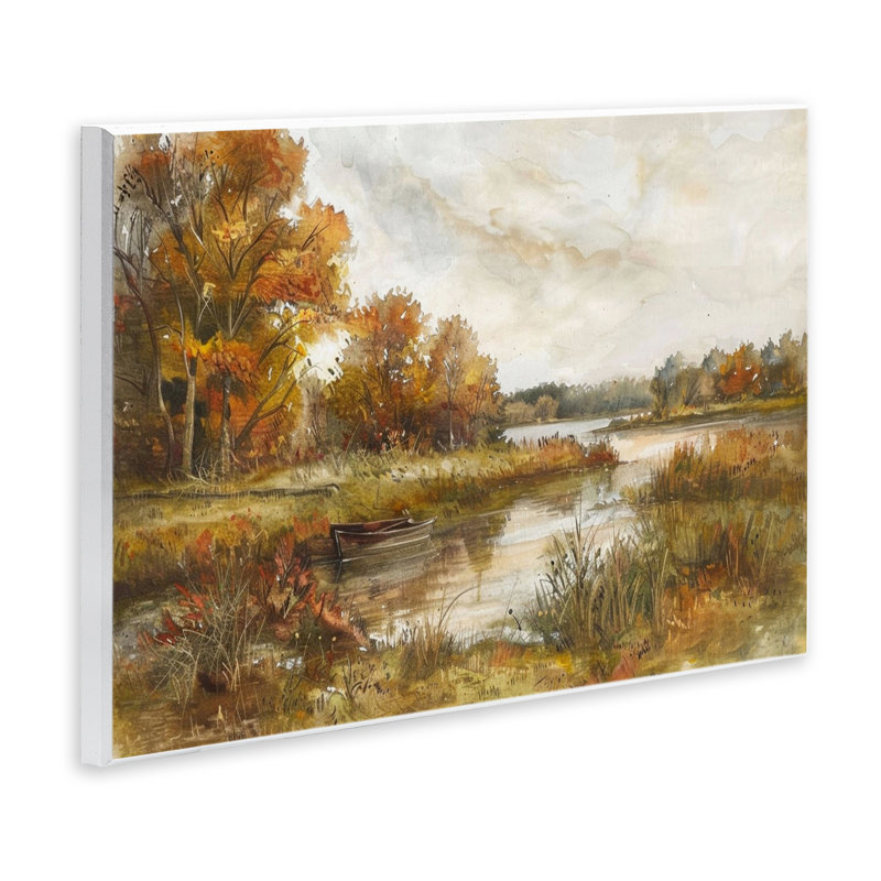  «Fall Scenic River Boat» par LSR Design Studio, H 10 po x l 15 po