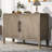 U-Style Storage Cabinet Sideboard Wooden Cabinet With 2 Metal Handles And 2 Doors For Hallway, Entryway, Living Room-127979843