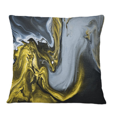 Coussin décoratif doré à motif de nuages dorés blancs et jaunes II