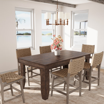 63" Rustic Farmhouse Rectangular Wooden Dining Table Seats 6-8 People, Sturdy Solid Wood Frame with Vintage Wood Finish, Multi-Purpose Large Dinner Table for Kitchen, Dining Room & Office Conference