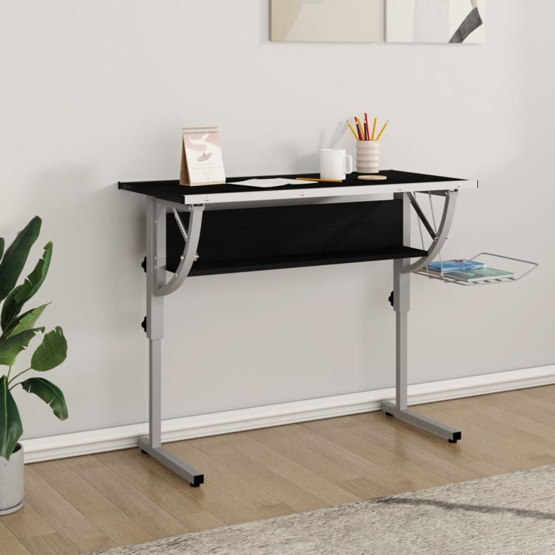 Arven Metal Base Writing Desk, Black