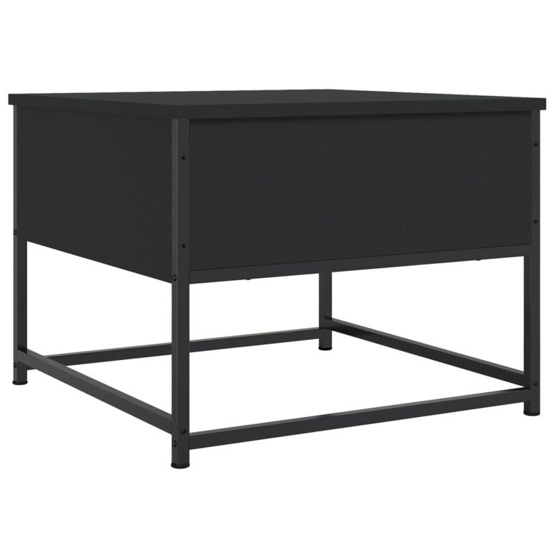 vidaXL Coffee Table Engineered Wood, Metal 20.1 in Square Top, Black