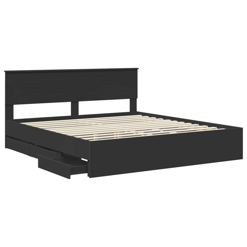 Bed, Black, Super King (6')