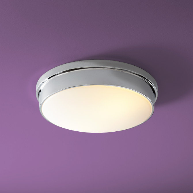 Theory Acrylic Flush Mount, Polished Chrome