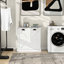 White Laundry Cabinet. And Functional. Removable Bags For Convenience. E1 Material With Painting. Stable Structure. Coating. . Assembly Instructions Provided. 100-pound Load Support Tilt-out Sorter