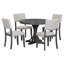 Ensemble de table de salle à manger 5 pièces avec pieds courbés et 4 chaises rembourrées pour la salle à manger-2083944701