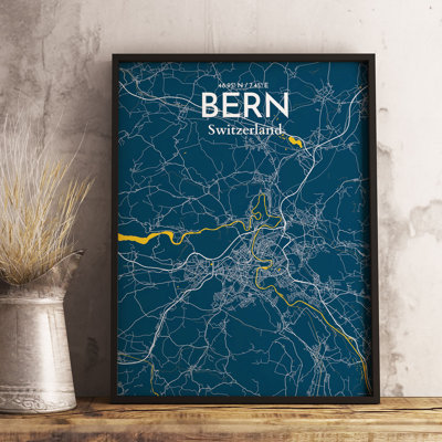 Bern City Map - No Frame Print