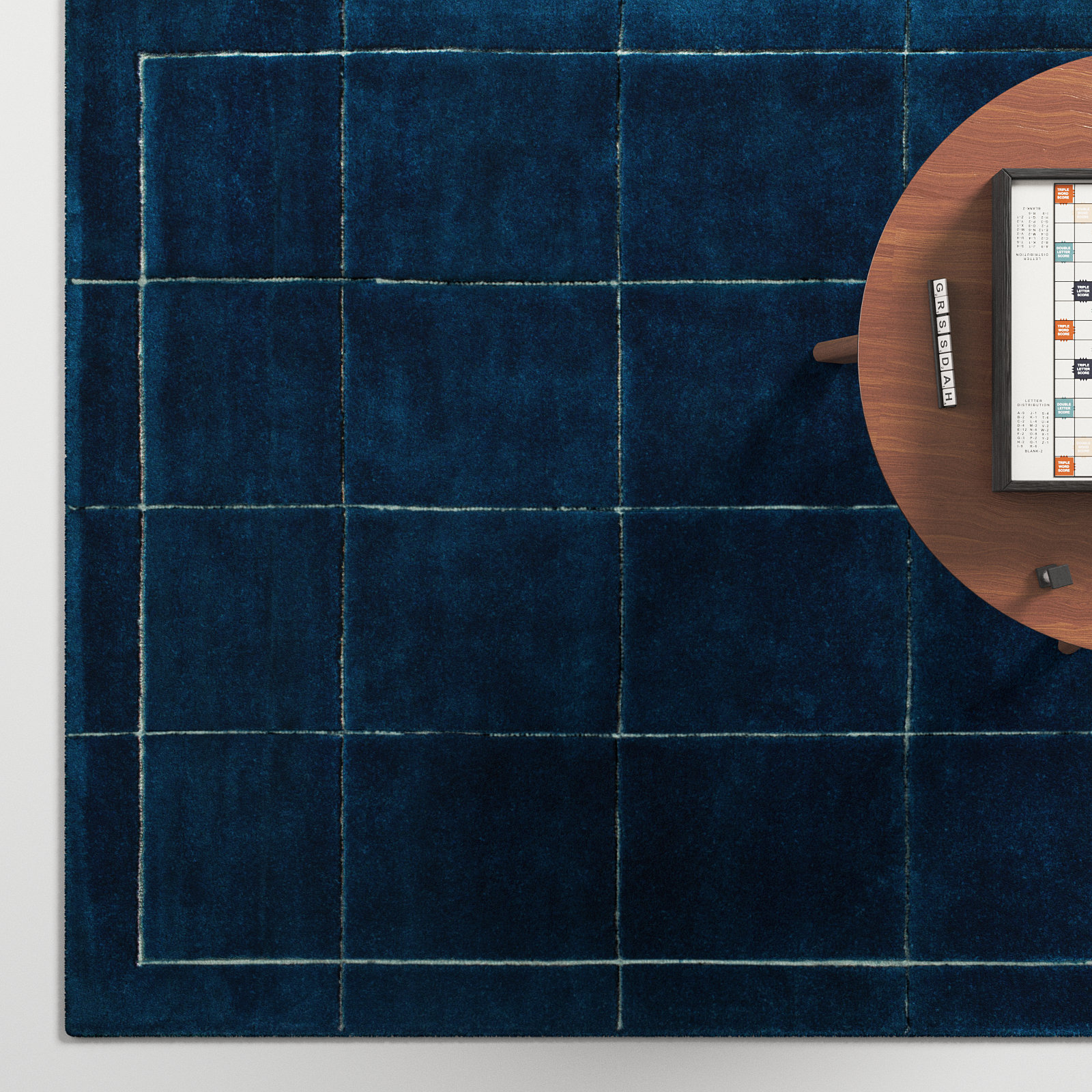 Mallory Hand-Tufted Marine Blue Geometric Rug, Rectangle 5' x 8'