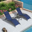 Ensemble de chaises longues inclinables 69,3 "avec coussin détachable et table Gerania