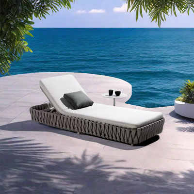 Outdoor Chaise Lounge Set with Table , Cushion Included