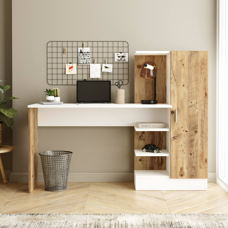 Parvati Writing Desk, Oak/White