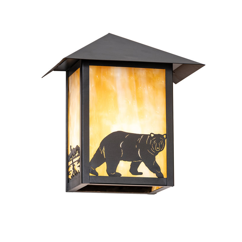 9" Wide Lone Bear Right Wall Sconce