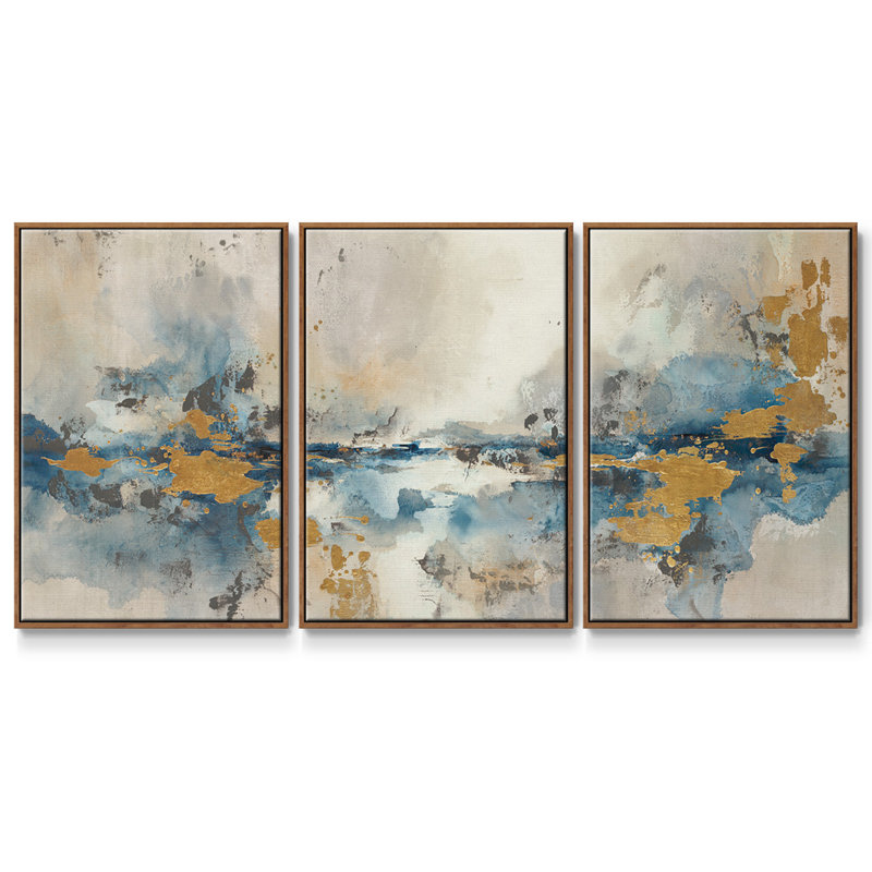 Repose - Toile encadrée multi-pièces, H 40 po x l 78 po x P 2 po, Noyer