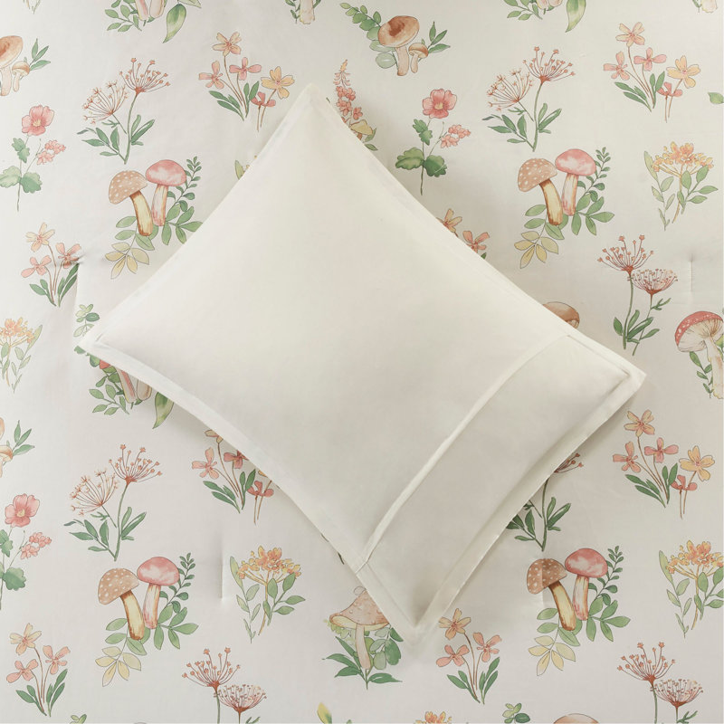 Mushroom Garden Comforter Set, Twin Comforter + 2 Additional Pieces