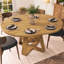 Table de salle à manger ronde extensible de 43,3" à 60" avec rangement dissimulé et piètement en croix, pour 4 à 6 personnes-554918173