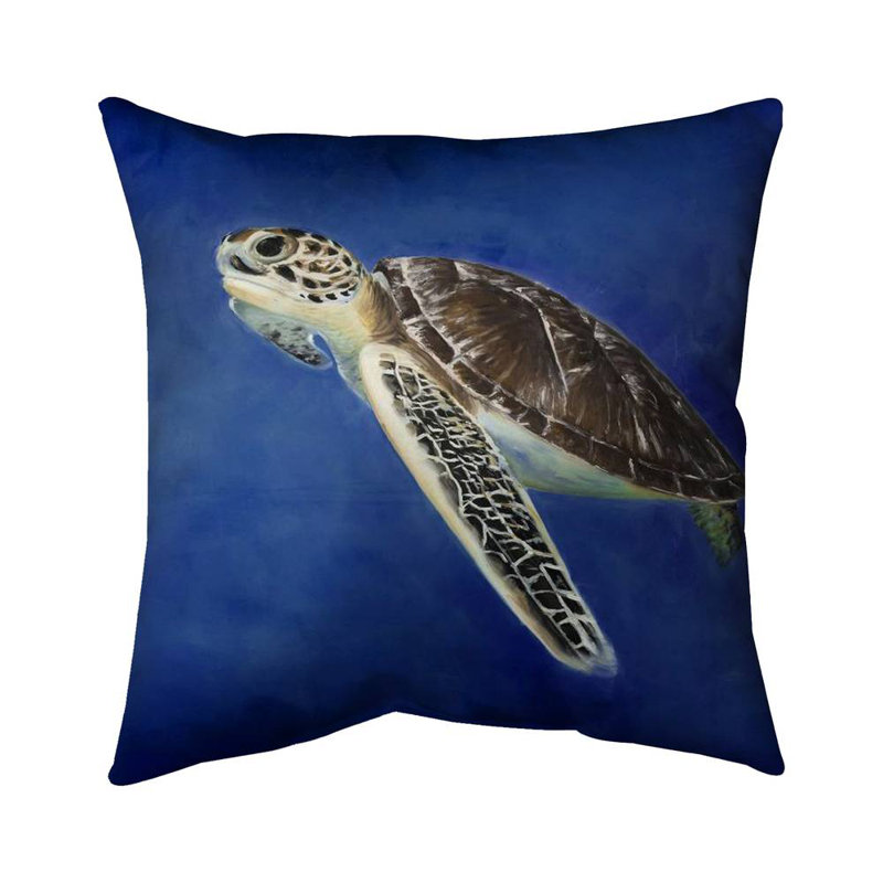 Beautiful Sea Turtle - Outdoor Throw Pillow for – Outdoor Throw Pillow with Insert, Weather-Resistant, Square 20", Blue