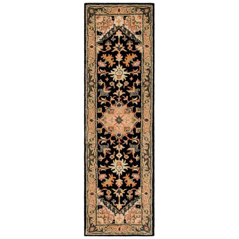 Tapis oriental en laine touffeté à la main Coralena, Tapis de couloir 2 pi 3 po x 6 pi