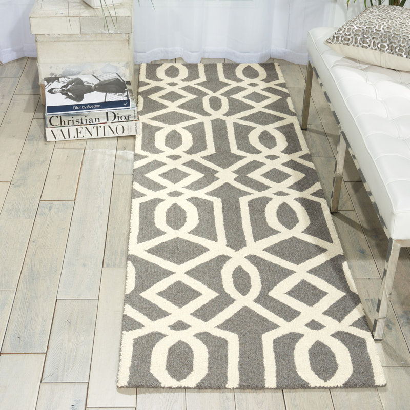 Acevedo Geometric Wool Hand Woven Area Rug, Runner 69 x 229cm