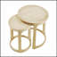 Ensemble de 2 tables basses rondes rondes en bois de style rustique Mid-Century pour salon et bureau-2114451765