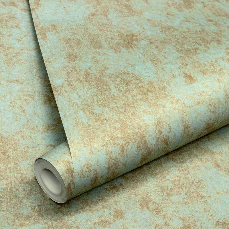 Julie Feels Home Glitter/Shimmer Plain Texture Wallpaper Roll, Teal