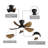 Kemp 29" 5-ABS-Blade Small Classic Ceiling Fan with LED Lights and Remote-407609325
