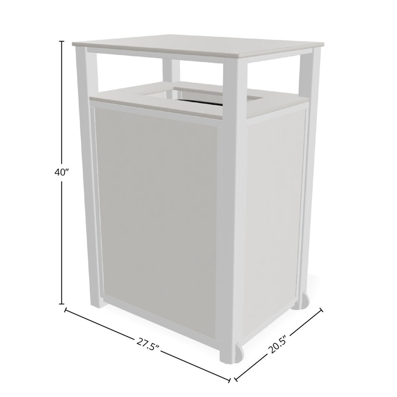 Poubelle en aluminium / polymère 30 gallons, Blanc