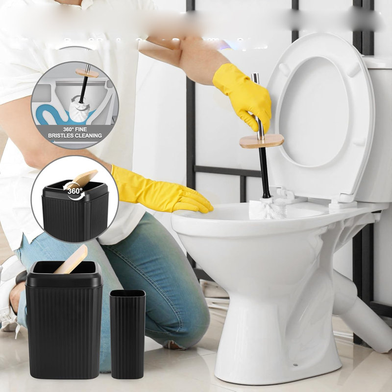 Black Bathroom Accessory Set