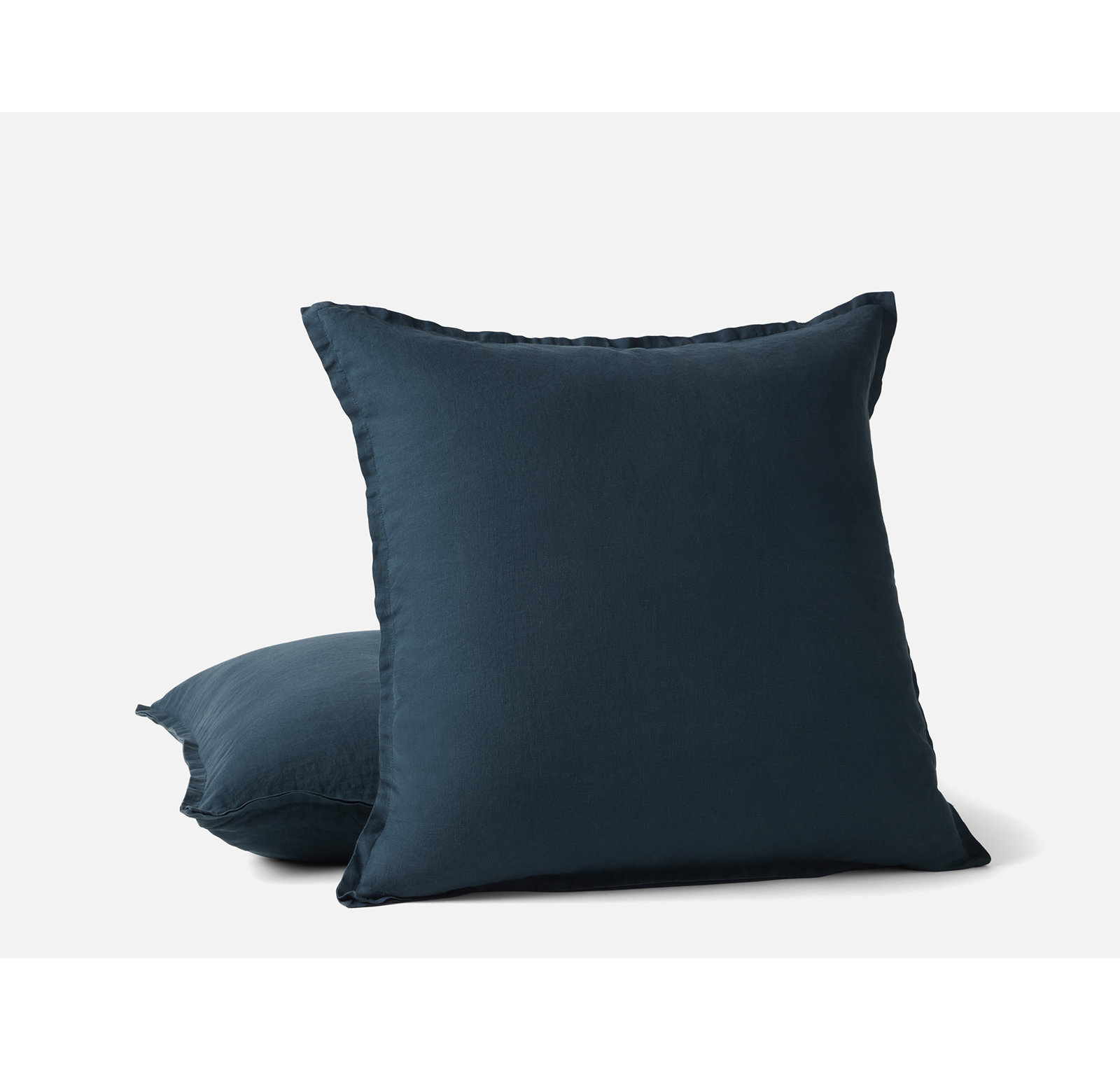 Linen Pillow Cover, Square 22", Midnight Indigo