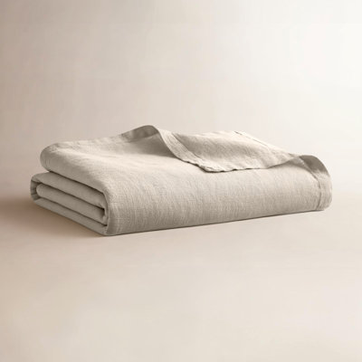 Rainy Linen Hand Woven Throw Blanket